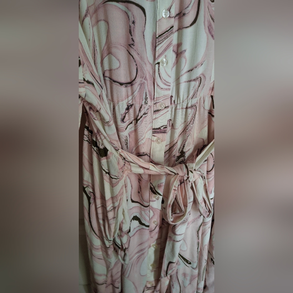 Torrid Mini Rayon Slub Button Down Shirtdress Rayon Marble Sz 4 Party Fairycore‎ - Picture 7 of 10